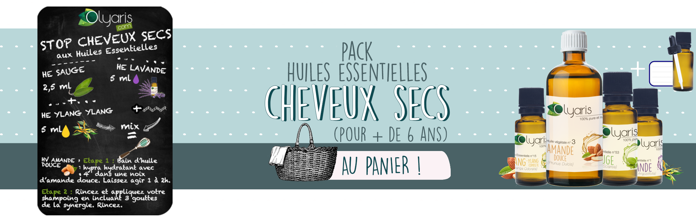 Les Huiles Essentielles conte les Cheveux Secs : le Pack